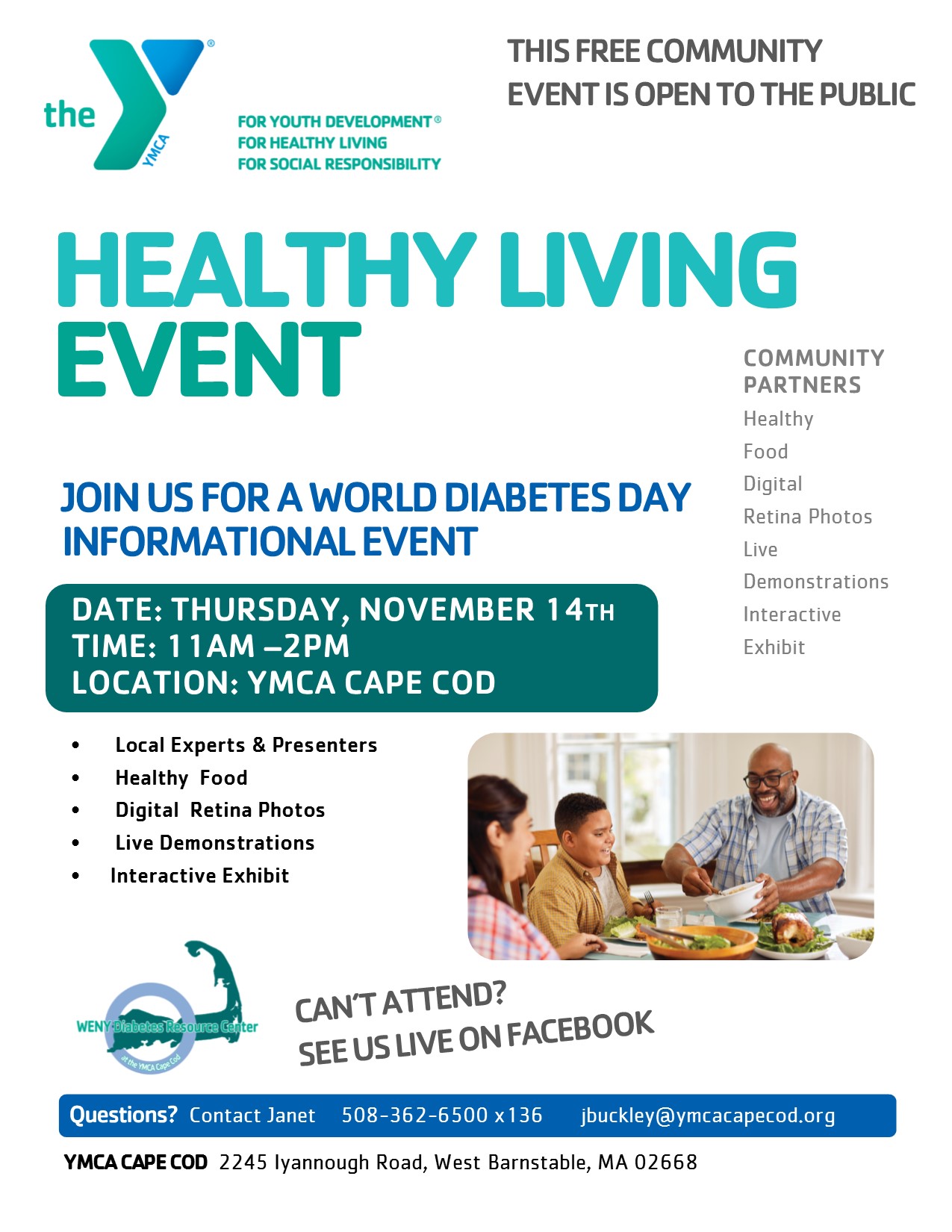 World Diabetes Day Informational Event @ YMCA Cape Cod